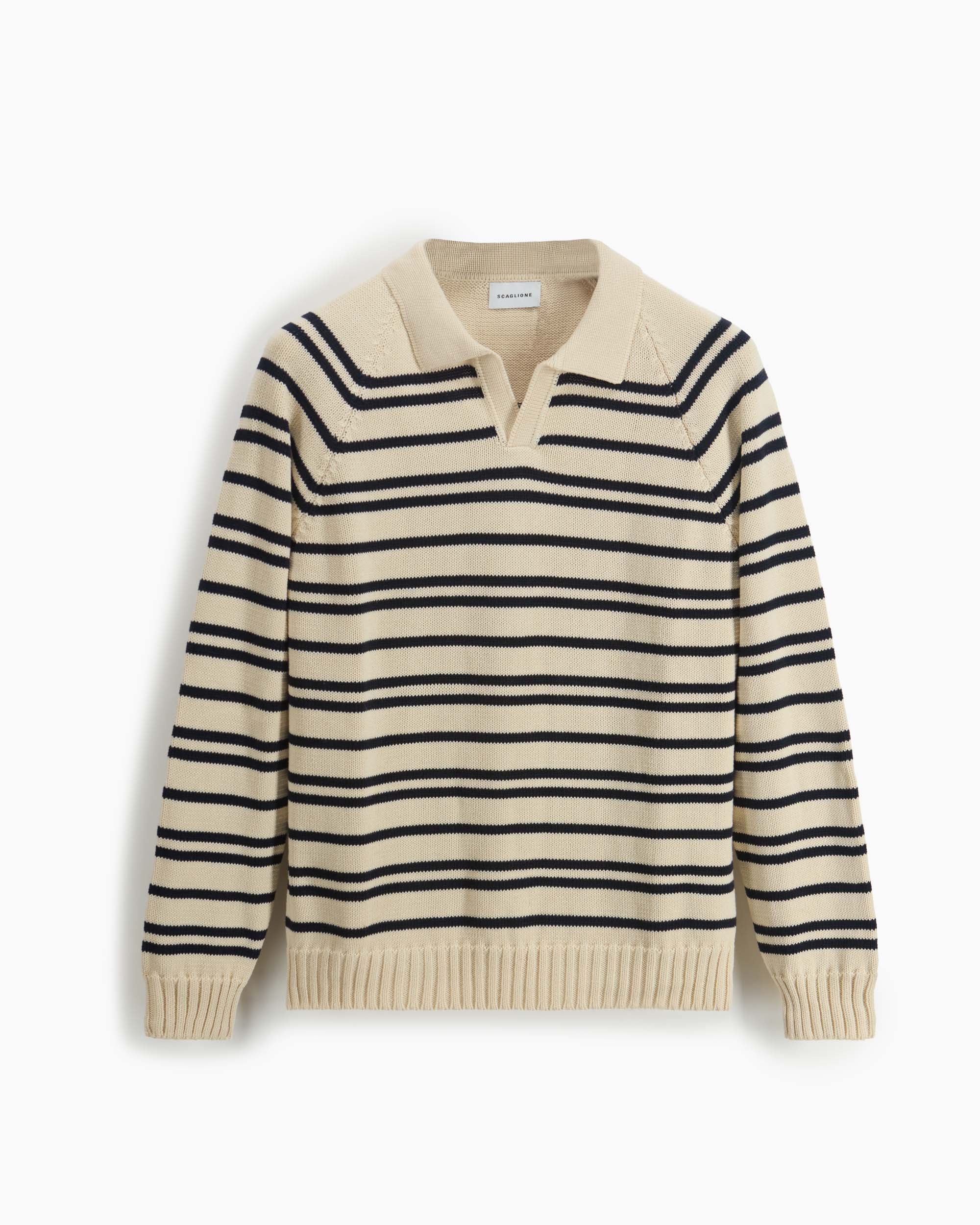 Polo Stripes — Soft Cotton, Vanille + Navy